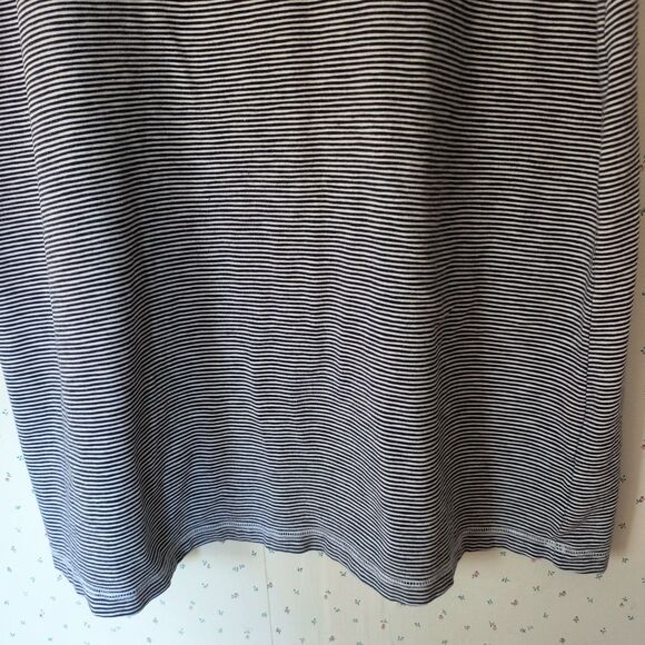 Talbots Sleeveless Dress 2X Black White Striped A-Line Coastal Lounge Activewear - Picture 7 of 13